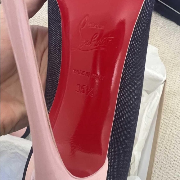 Unworn Christian Louboutin denim & pink So Kate heels, size 35.5. SO cute! - Picture 5 of 12